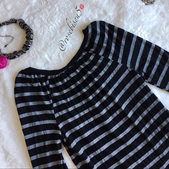 {SPLENDID} Metallic Thread Striped Long Sleeve Top - Picture 2 of 8